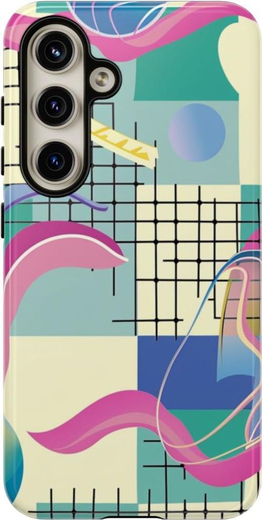 Buntes abstraktes Geometriemuster – Hülle Kompatibel mit Samsung Galaxy S24