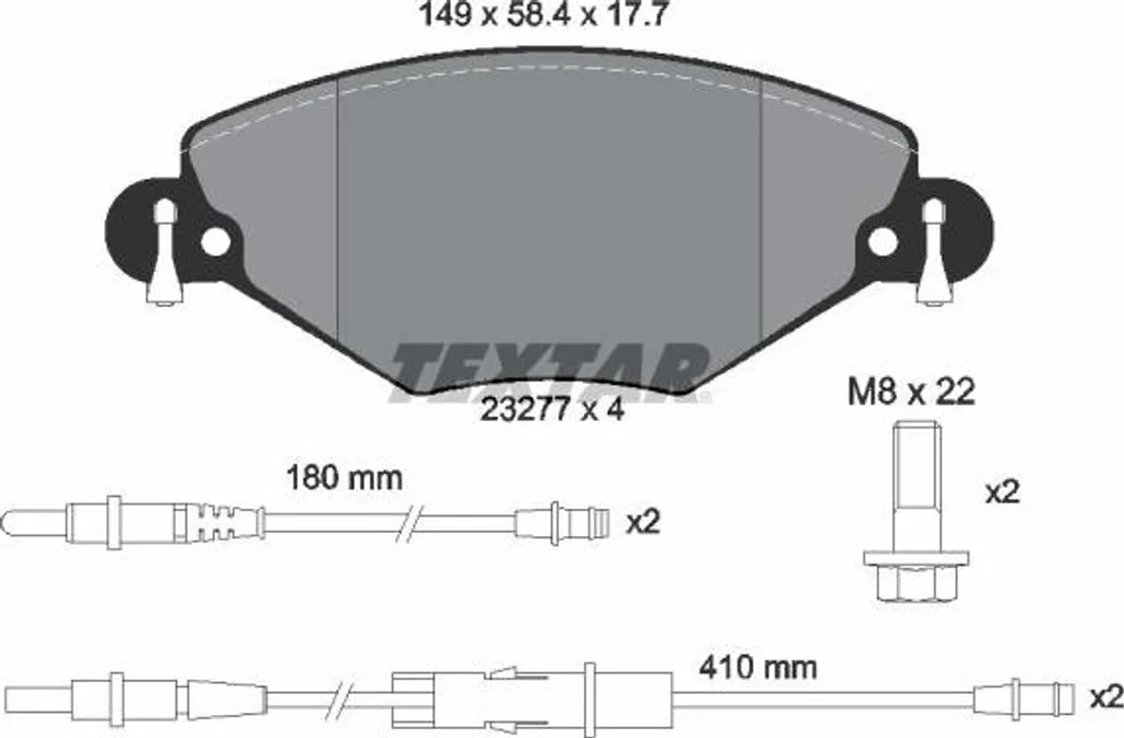 TEXTAR 2327701 Jeu de Plaquettes de Frein à Disque OE 1611456480 pour C5