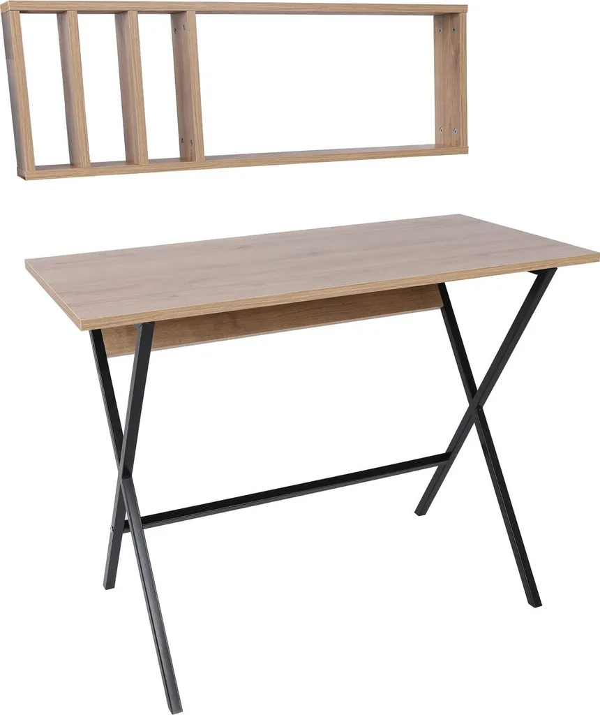Bureau d'ordinateur Oslo en bois de chêne clair pour petit espace