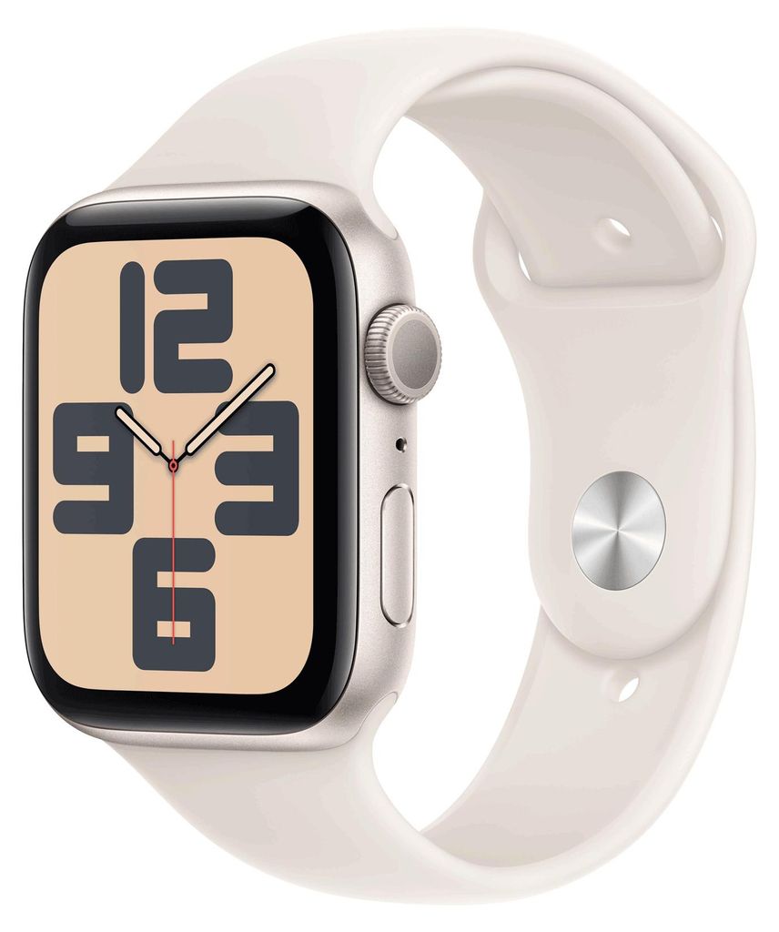 A close-up studio shot of an Apple Watch.