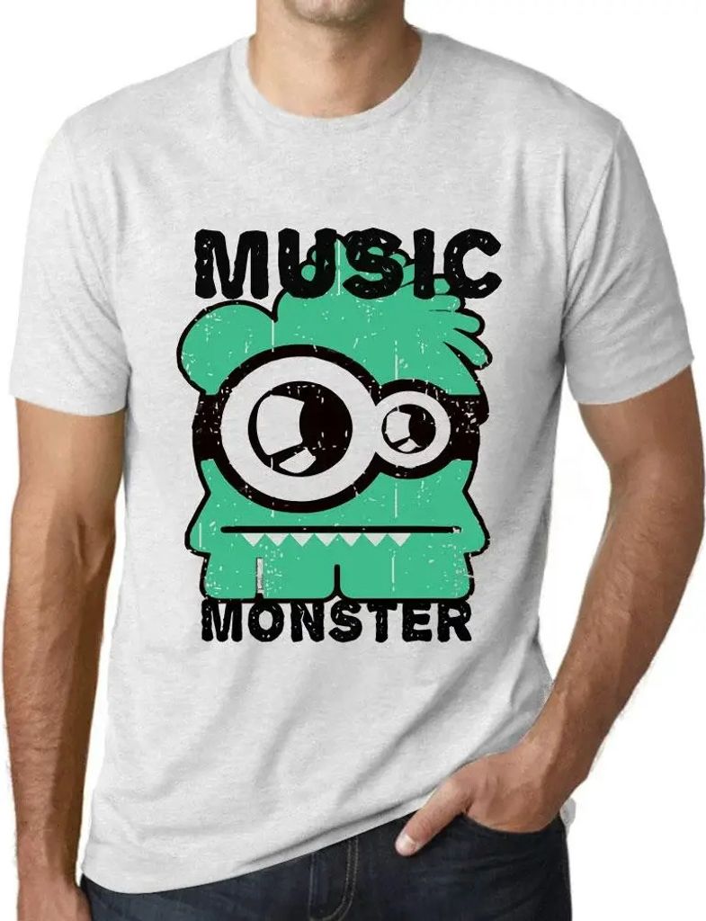 Herren Grafik T-Shirt Musikmonster – Music Monster – Öko-Verantwortlich Vintage Jahrgang Kurzarm Lustige Druck Geburtstag Geschenk Mann