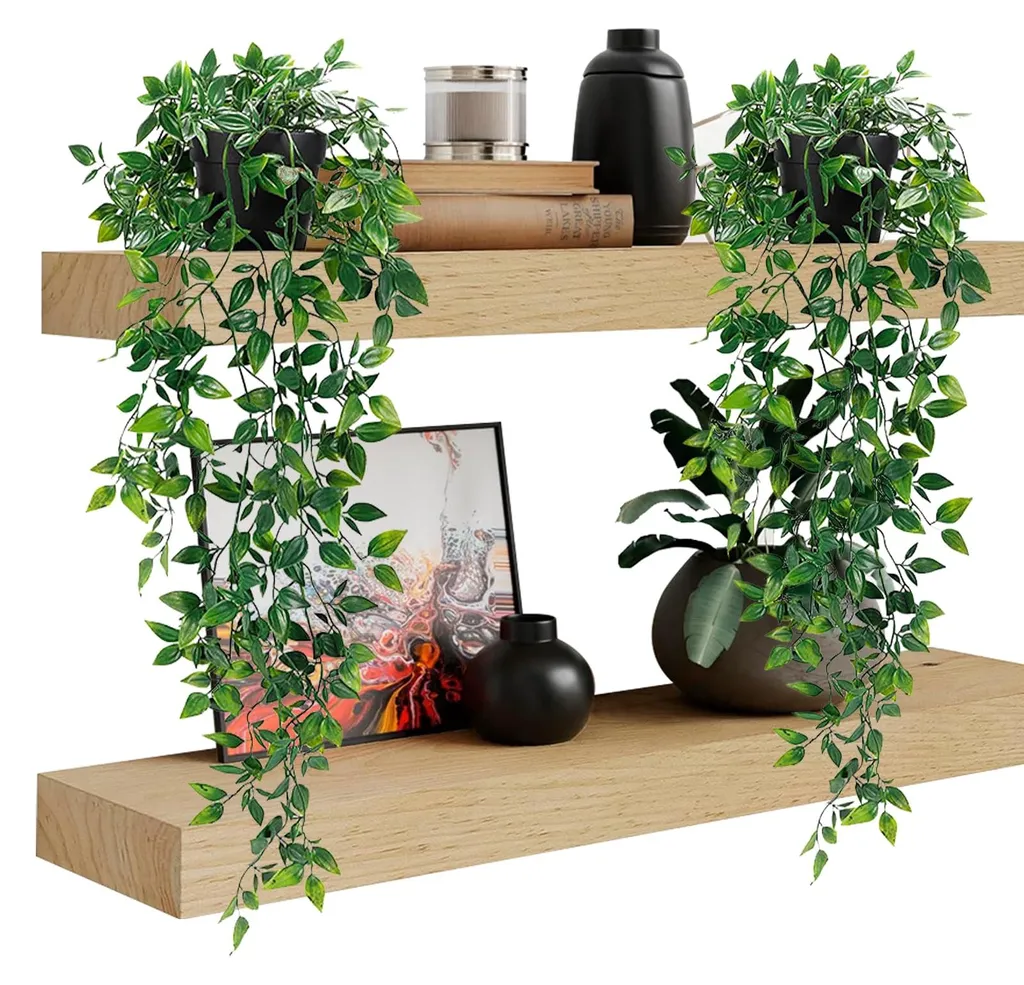 Eucalyptus Artificiel Tombant Aspect Réaliste de 65 cm avec Pot Inclus