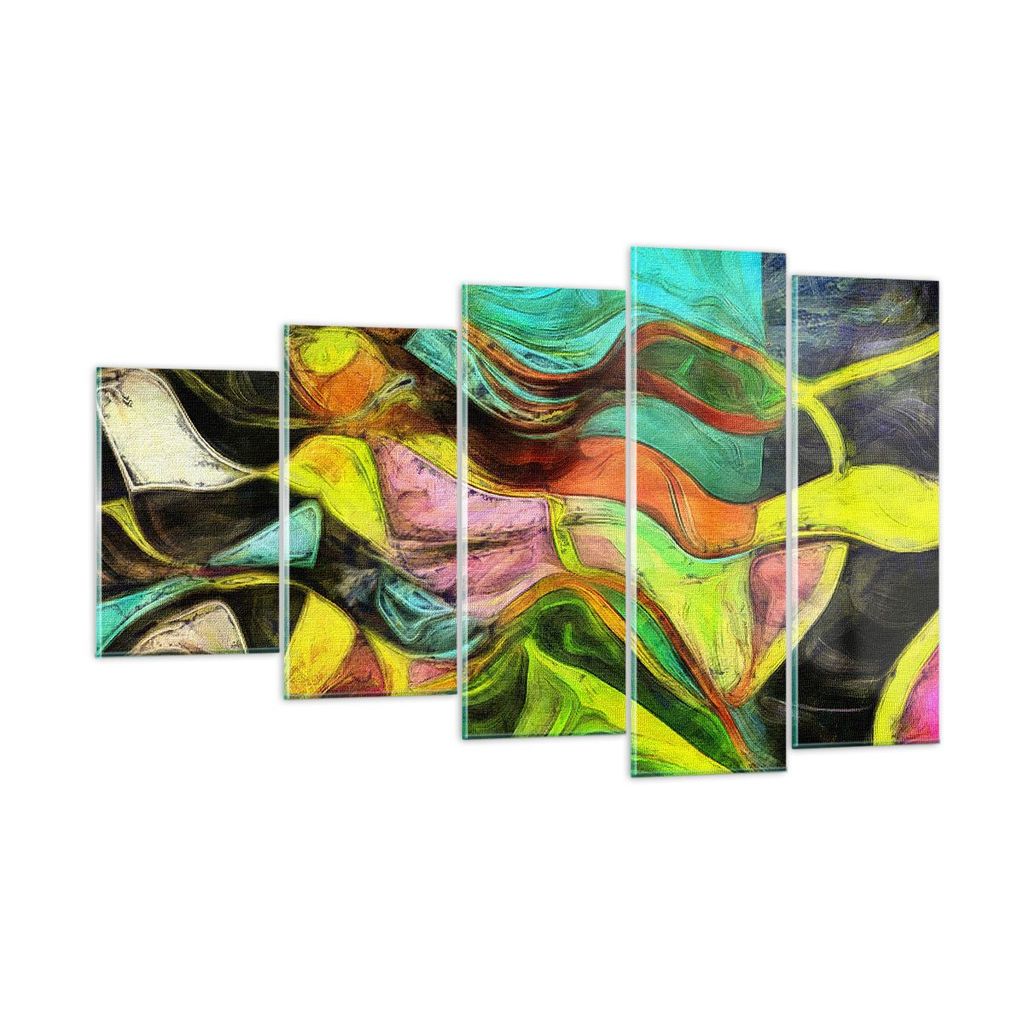Bilder auf glas - Abstraktion modern - 100x60cm - Glasbilder - Wandbilder - Kunstdruck - zum Aufhängen bereit - Wanddekoration aus Glas - Glas Bil...