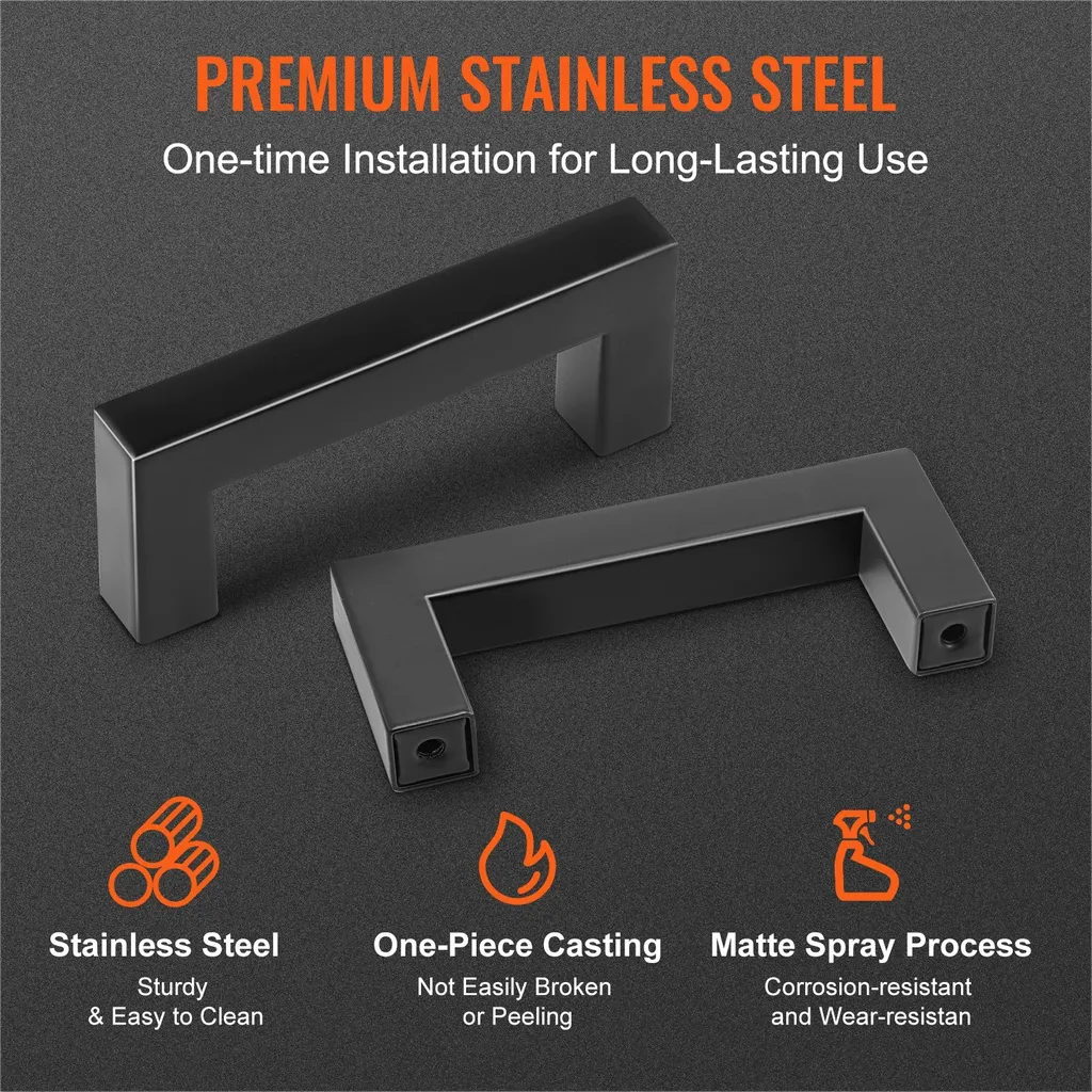 set di 30 maniglie per mobili Maniglia a barra in acciaio inox 88x12x35 mm Maniglia per cucina Interasse dei fori 76 mm Maniglia per armadi Spessore dei piani degli armadi da 1,52 a 2 cm o da 1,27 a 4 cm Maniglie per porte Maniglie per cassetti - 4