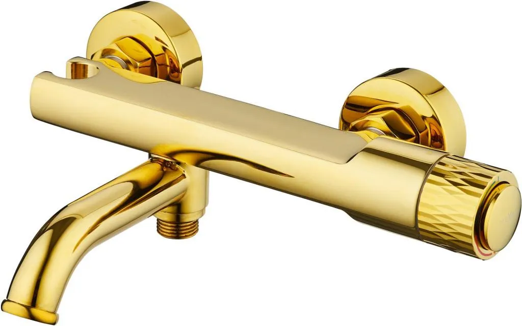 Mexen Diamond batteria da bagno con set doccia, oro - 71530-50