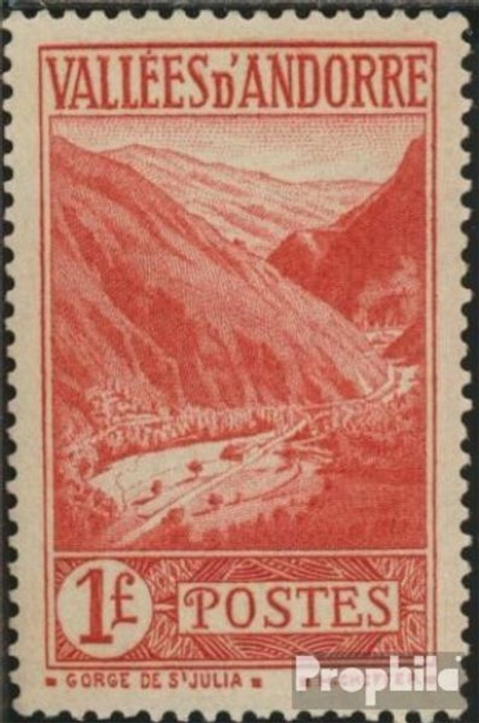Briefmarken Andorra - Französische Post 1937 Mi 69 postfrisch Landschaften