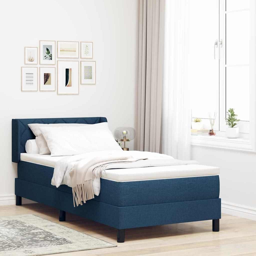 Maison Exclusive - Boxspringbett mit Kopfteil Blau 200 x 100 cm Stoff