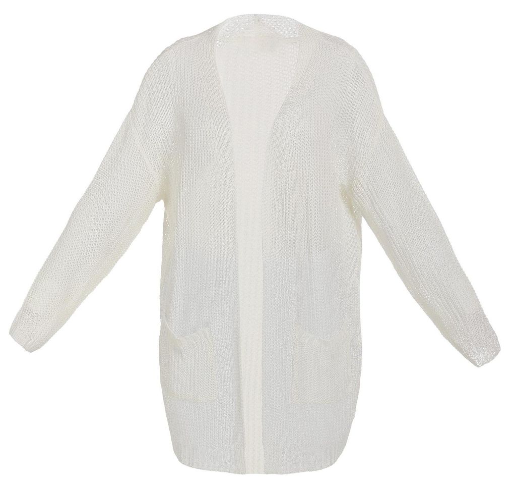 Mutha Damen Strick Jacke - weiß, XL/XXL
