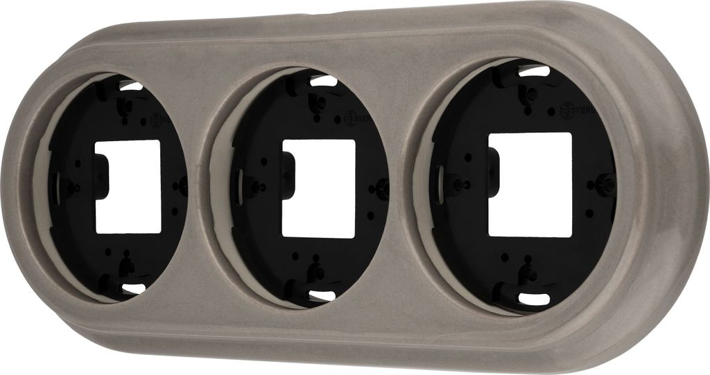 Cadre porcelaine rétro apparent triple I QR1 gris-beige Image du produit 