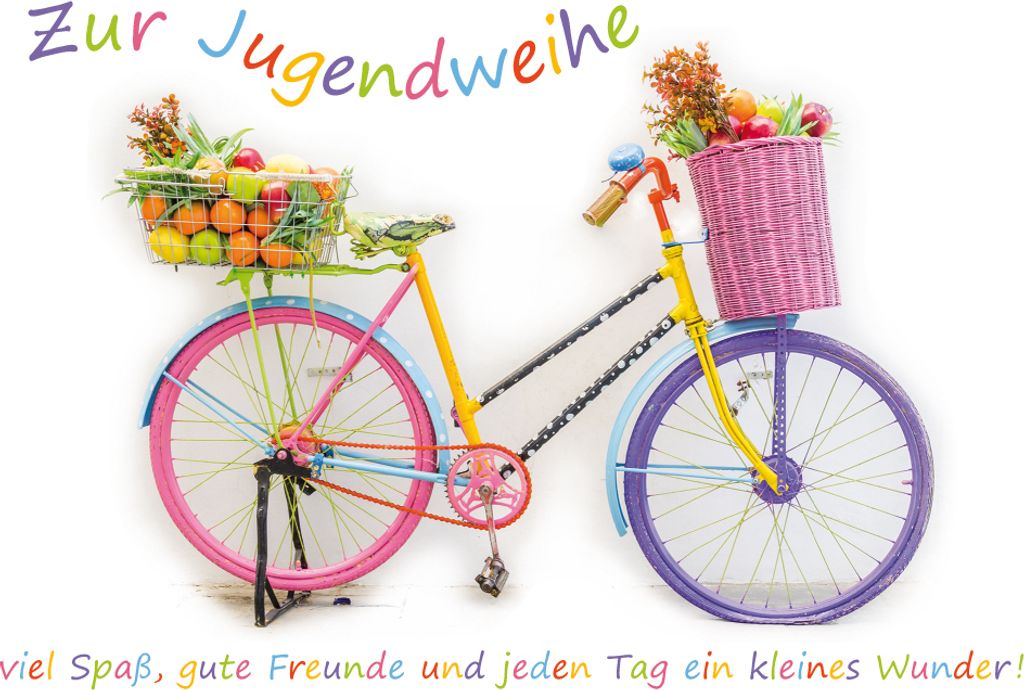 Jugendweihe - Glückwunschkarte im Format 11,5 x 17 cm mit Produktbild 