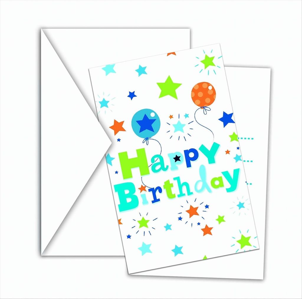 Happy Birthday Junge Einladungskarten mit Umschlag