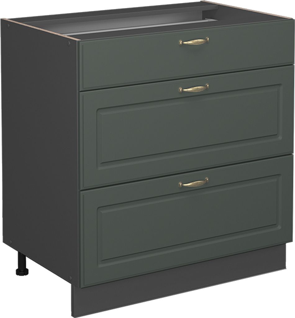 Vicco Küchenunterschrank Fame-Line, 80 cm mit 3 Schubladen, Produktbild 