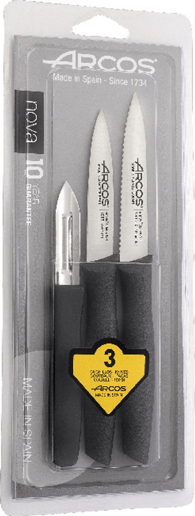 Küchenmesser 3er SET Sparschäler Messerset Messer Edelstahl ARCOS NOVA