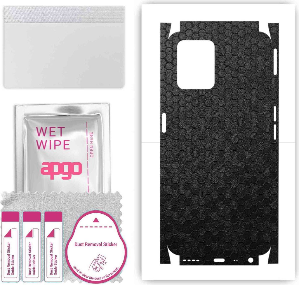 apgo Rückseite + Seiten Schutzfolie, Skin, kompatibel mit Realme 8i, Hinten Displayschutzfolie aus Vinylfolie, kratzfest, einfache Montage - Schwa...