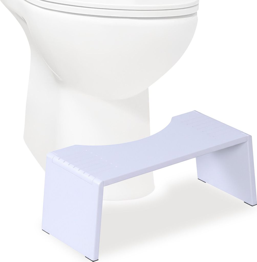 relaxdays Klappbarer Toilettenhocker aus Bambus