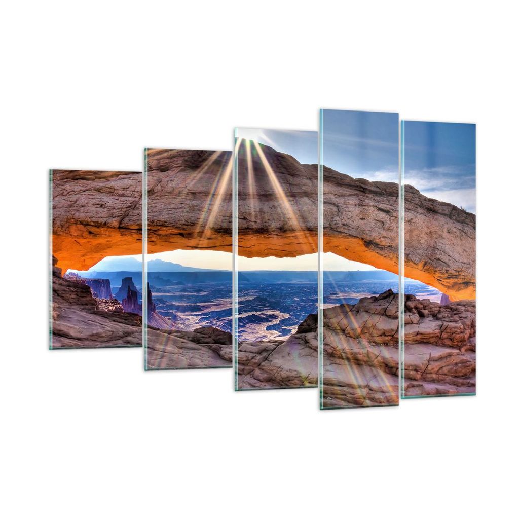 Bilder auf glas - Felsen Ansicht Landschaft - 150x100cm - Glasbilder - Wandbilder - Kunstdruck - zum Aufhängen bereit - Wanddekoration aus Glas - ...