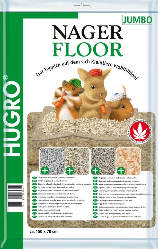 HUGRO Hanfmatte Nagerfloor JUMBO aus 100 % Hanf, für Produktbild 