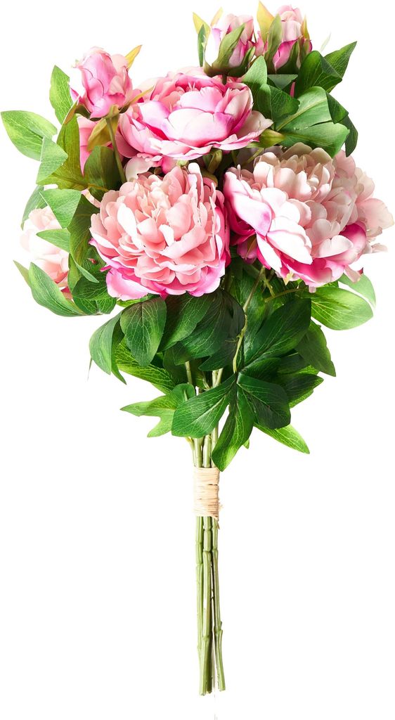 BELIANI Kunstblumenstrauß Rosa 62 cm Hochwertig wie Echt Künstliche Blumen Pfingstrosen Kunstblumen Arrangement für Vasen Bodenvasen Hochzeit