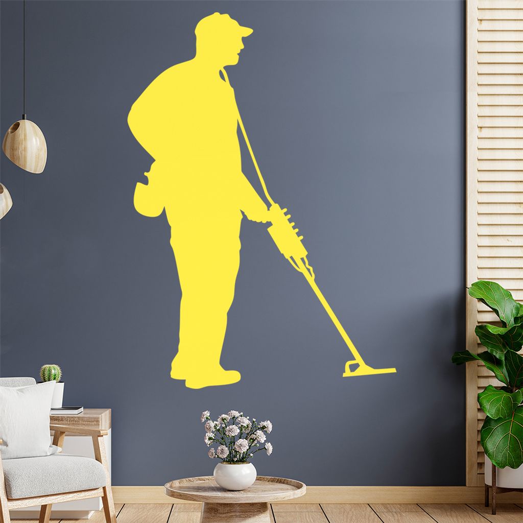 Metalldetektor Schatzsuche Wandtattoo Wandaufkleber Wall Sticker - Dekoration, Küche, Wohnzimmer, Schlafzimmer, Badezimmer