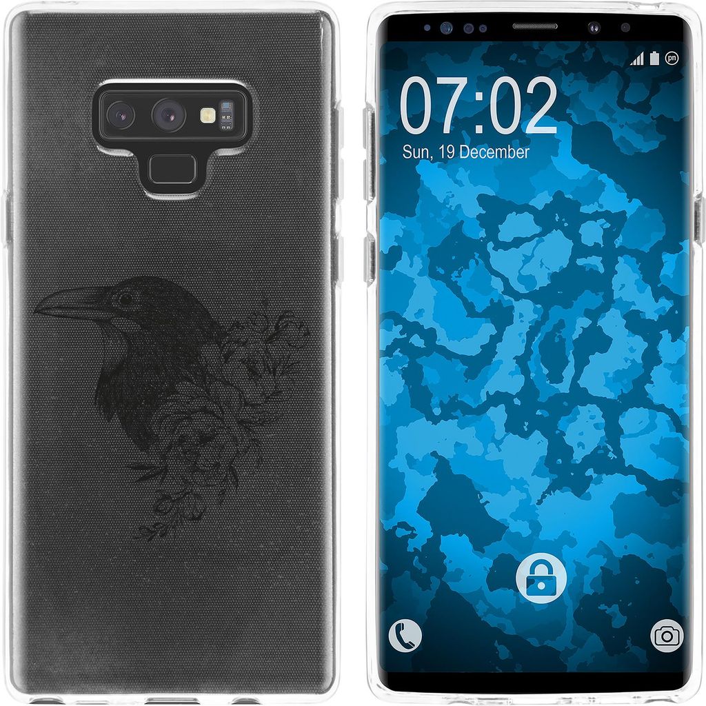 PhoneNatic Case kompatibel mit Samsung Galaxy Note 9 Silikon-Hülle Floral Rabe M4-1