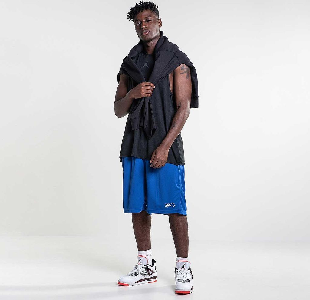 K1X Basketball New Micromesh Shorts mit 3 Taschen, Farbe:Blau, Kleidergröße:S
