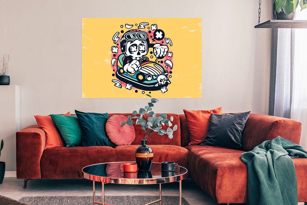 MuchoWow Poster Oldtimer - Skelett - Auto 120x80 cm - Bilder