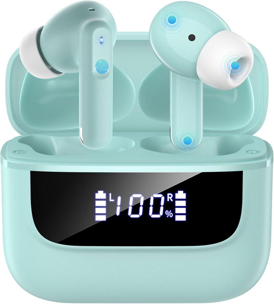 EXZHIG J16 Pro In-Ear Bluetooth Headphones mit ENC, 13mm Treiber, 48h Laufzeit, LED-Display & IPX7 Sportdesign