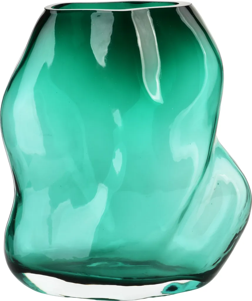 Vase en verre pour composition florale Serenite vert 19 cm de large
