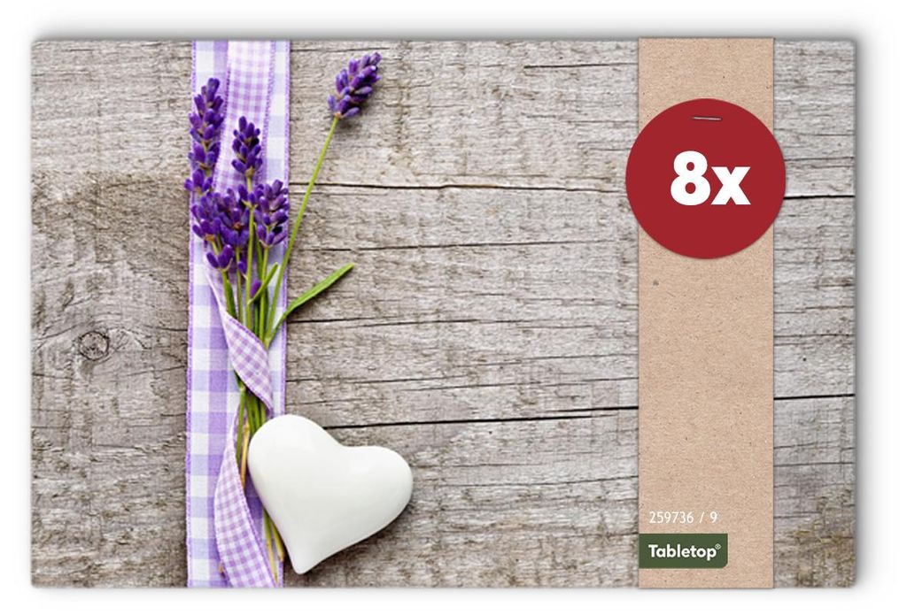 Abwaschbare Tischsets 8er Set Landhaus-Stil Lavendel Produktbild 