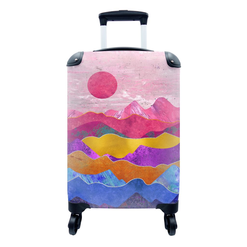MuchoWow Koffer Handgepäck Trolley Rollkoffer Kleine Reisekoffer mit 4 Rollen - Bi - Gold - Stolz - Cabin Size < 55x40x23 cm & 55x40x20 cm - Fot...