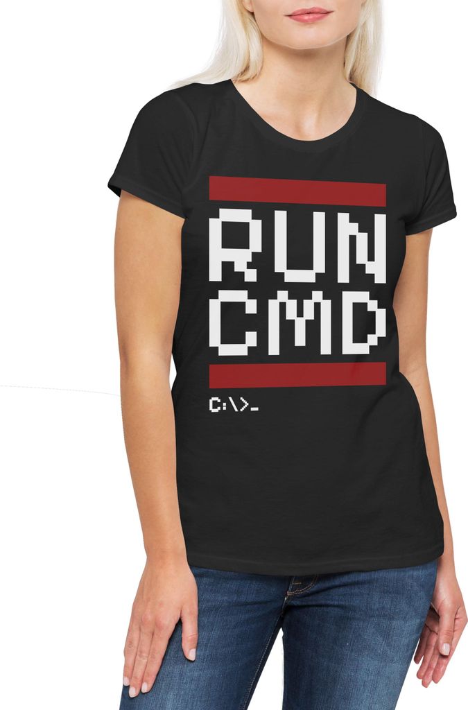 Urban Backwoods RUN CMD Pixel, Damen T-Shirt, Farbe: Schwarz, Größe: L