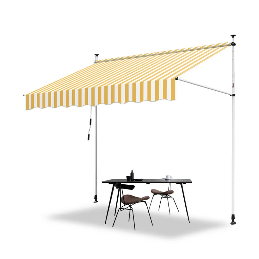 Tenda da Sole Jopassy 2m Giallo Bianco | Montaggio Senza Buchi