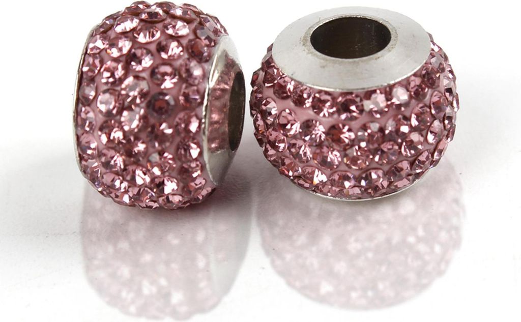 Spacer Charm gros trous perles rondes perles de strass Image du produit 