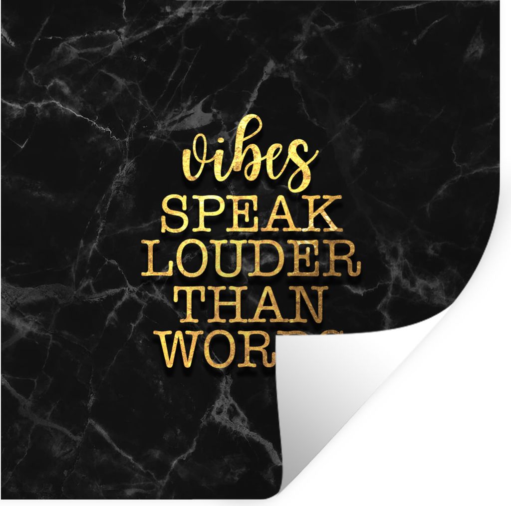 MuchoWow Wandtattoo Wandsticker Wandaufkleber Zitat - Sprichwörter - Gold - Marmor 100x100 cm Selbstklebend und Repositionierbar - Wierderverwen...