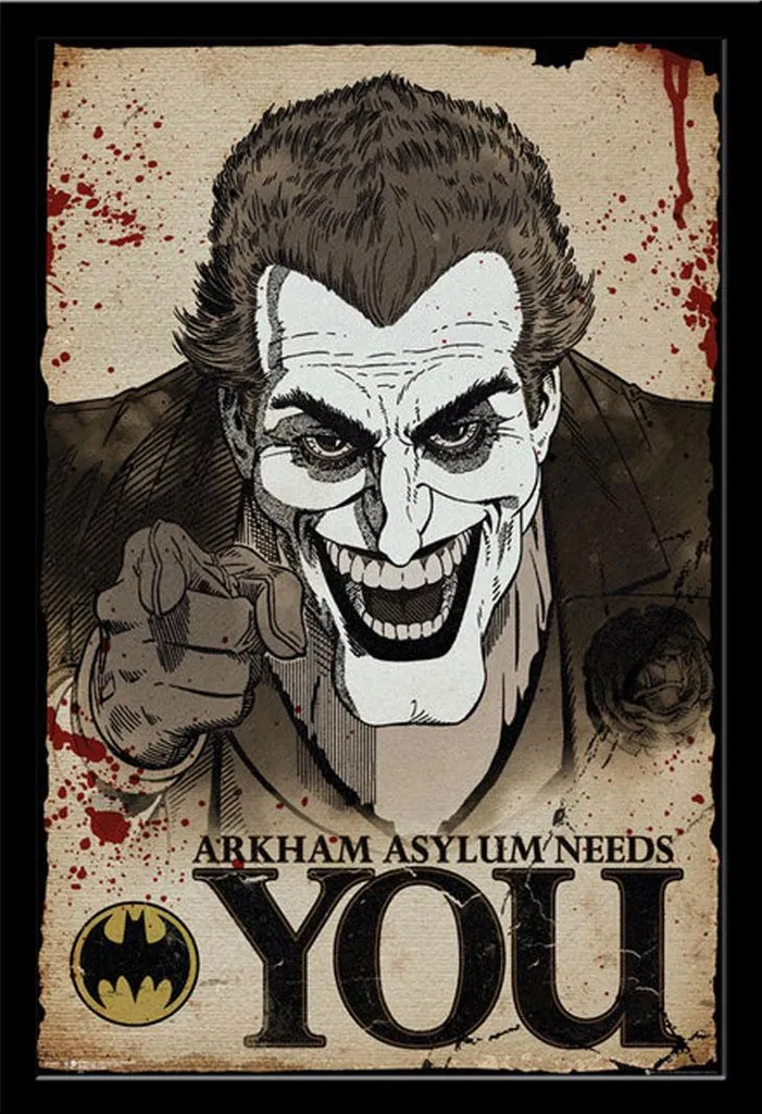 Quadro Joker Needs You 61x91,5 cm Cornice Nera Shinsuke Vetro Acrilico