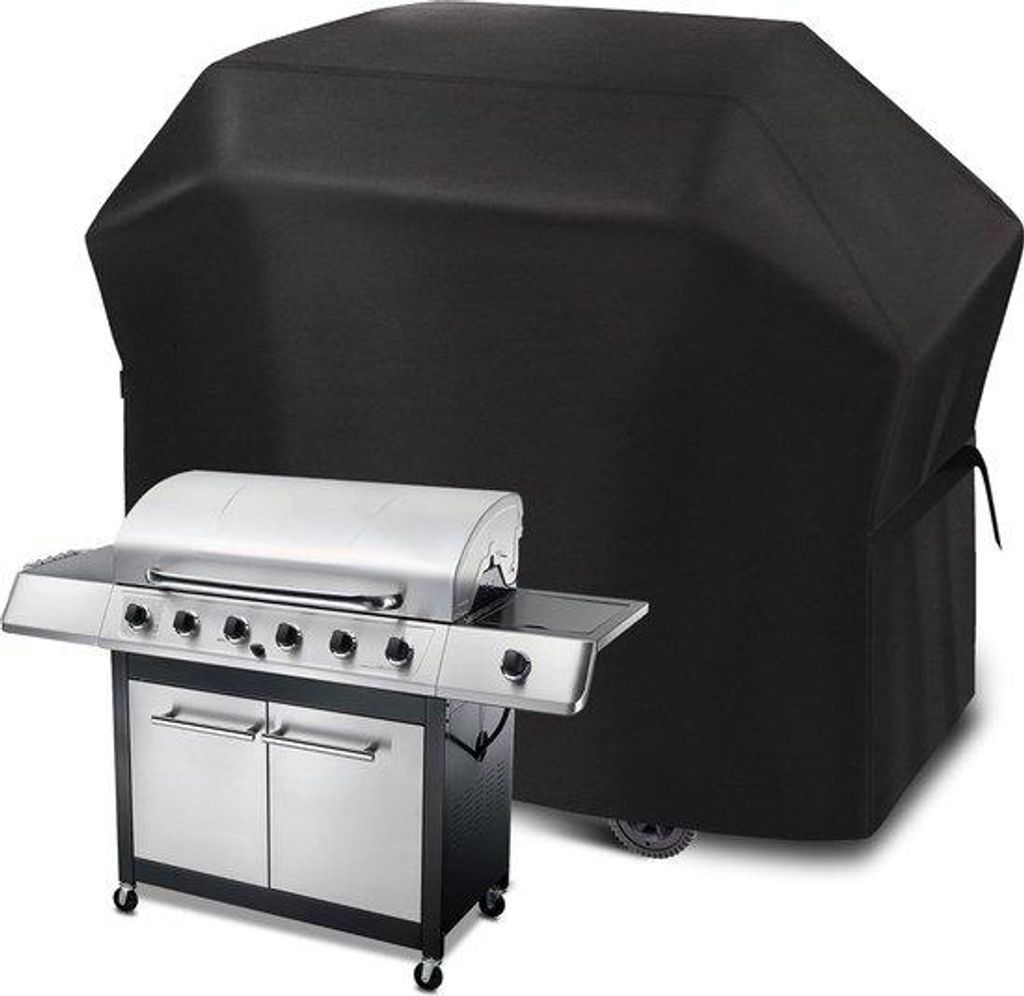 Grillabdeckung aus 420D Heavy Duty Material - Winddicht, UV- und Reißfest - Outdoor-Grillabdeckung Schwarz