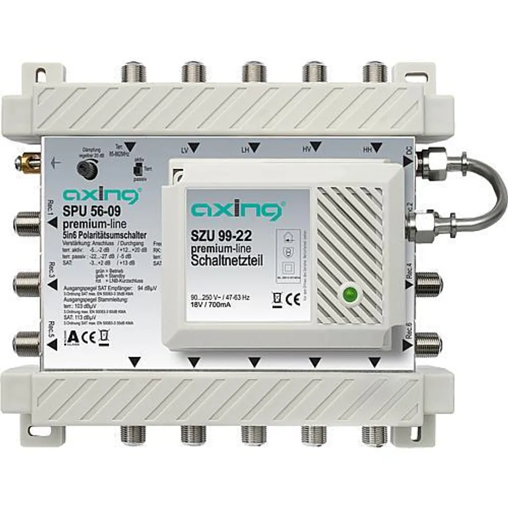 Commutateur Satellite SPU 56-09 AXING 5 Entrées et 6 Sorties Premium