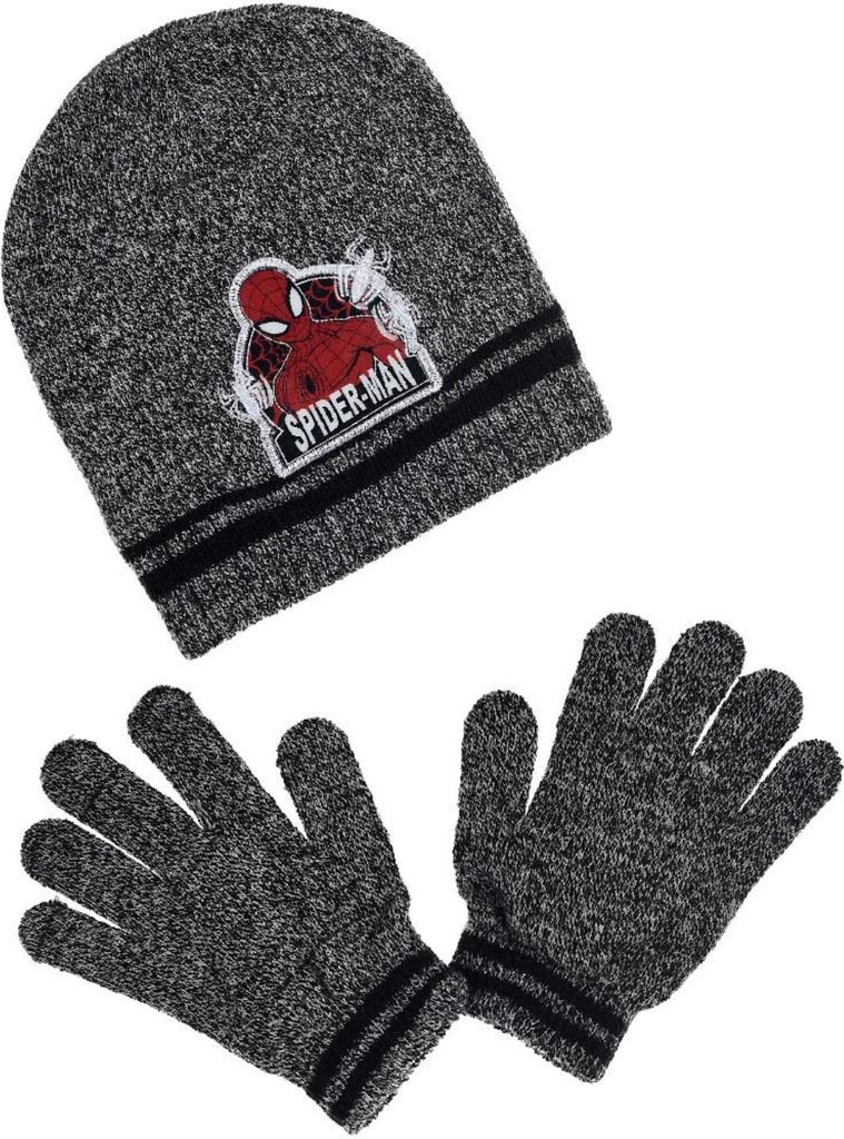Marvel Spiderman Mütze Handschuh Set für Jungen Winter