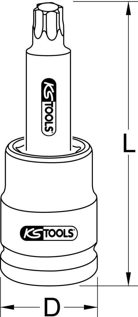 Douille à embout de force 3/4" Torx long T100 KS TOOLS 450.0445 - 2