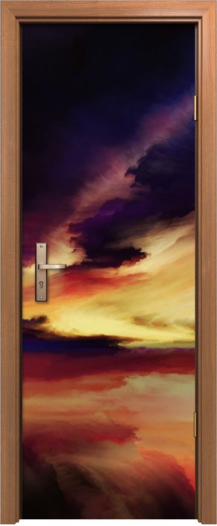 Türposter 70x200 cm Türaufkleber Türtapete Türfolie Klebefolie Virtuelle abstrakte Landschaft