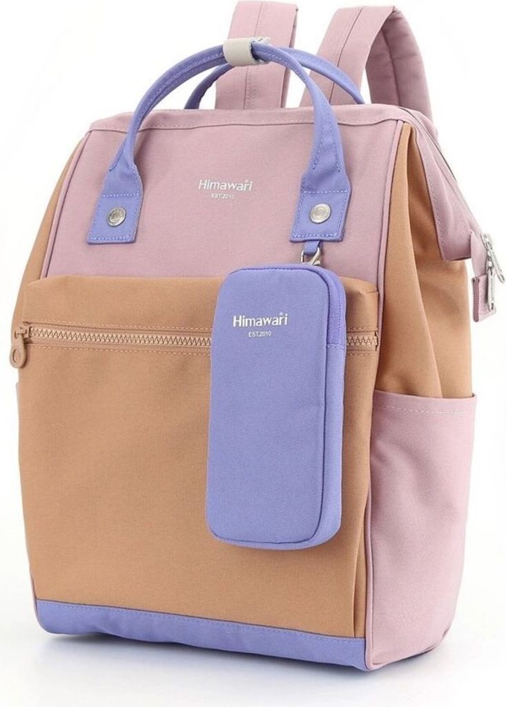 Himawari | Bequemer A4-Schulrucksack, Rosa, Orange, Produktbild 