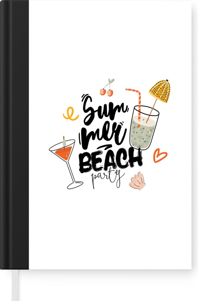 MuchoWow Notizbuch Tagebuch Haushaltsbuch Notebook A5 Cocktail - Kirsche - Sommer - Notizblock - Notizheft - Notebook - Schreibblock - Papier