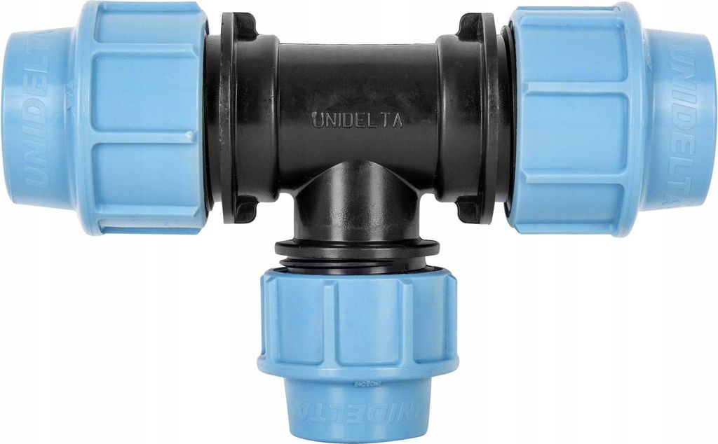 Objímka PN16 T-kus 90° redukcia pre PE rúry Ø25x20x25mm Obrázok produktu 