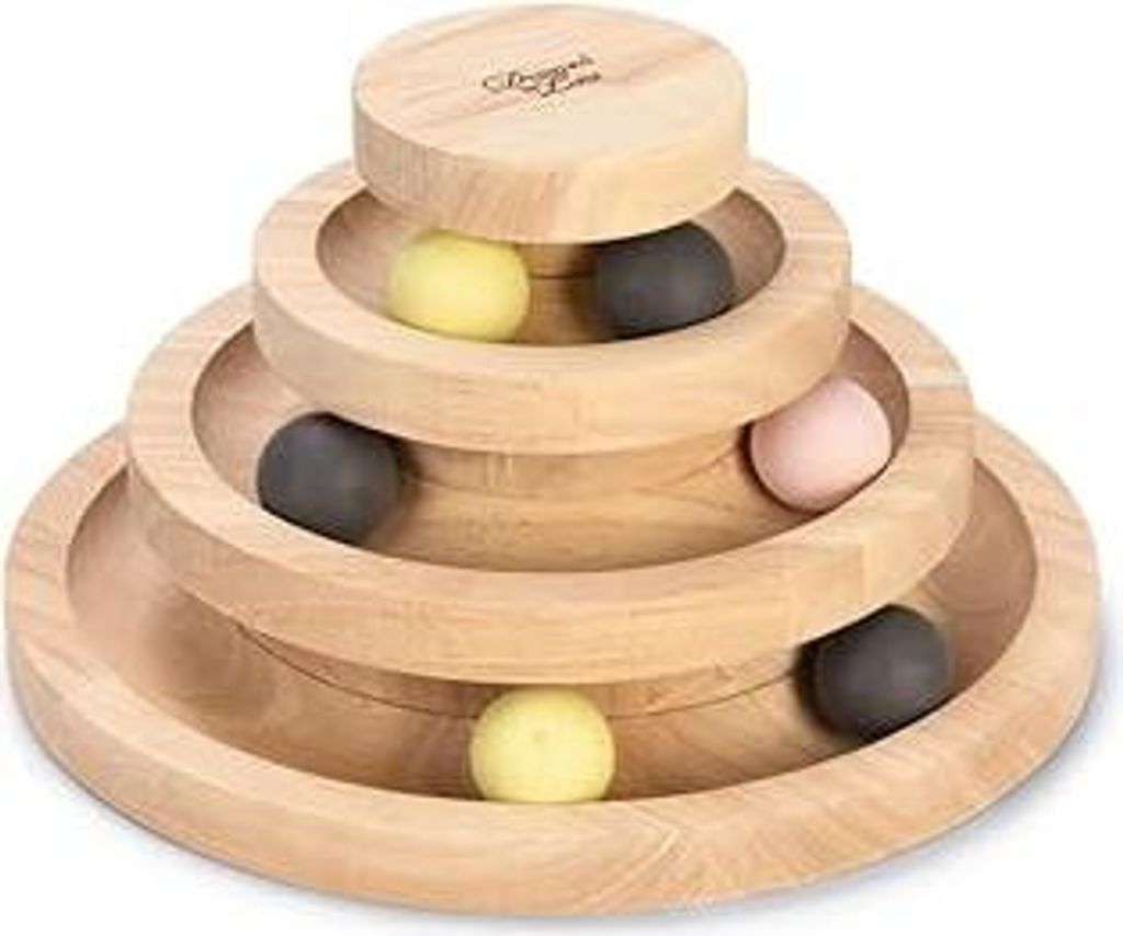 Designed by Lotte Spielturm Mia – Katzenspielzeug – Holz – Braun –