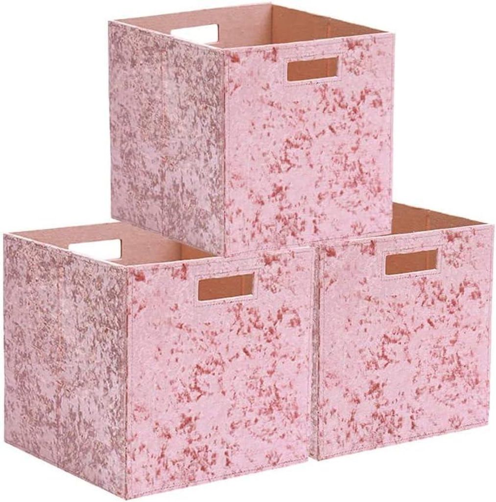 Lauatiiu Filzspeicherbox, faltbare Set 3, Stoffkästen in Würfelform, Büro, Spielzimmer, Kinderzimmer, Schlafzimmer, 31 x cm (Flash Pink)