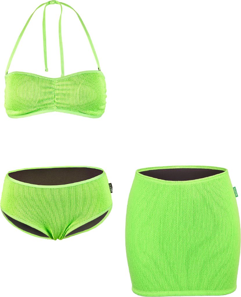 BECO the world of aquasports Bikini Crinkle Butterfly mit Crinkle-Vibes im 90er Jahre Stil grün 38