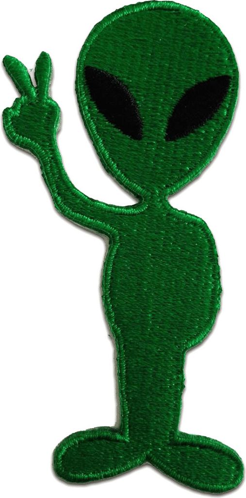 Alien - Aufnäher, Bügelbild, Aufbügler, Applikationen, Patches, Flicken, Zum Aufbügeln, Größe: 4,5 x 8,5 cm