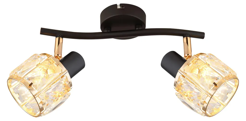 Luminaire double DUBAI - Solution d'éclairage mural noir et rose doré