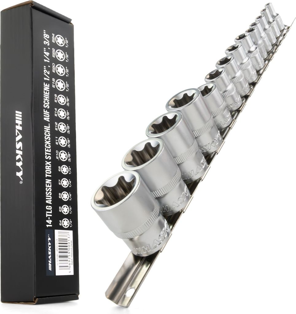 HASKYY Außen Torx Steckschlüssel Satz E4-E24 Stecknüsse Produktbild 