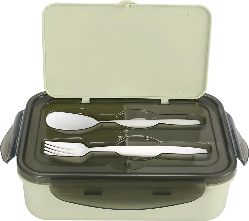 Cheffinger CF-5031 Verde 1,3L - Contenitore Porta Pranzo con Posate